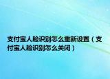 支付宝人脸识别怎么重新设置（支付宝人脸识别怎么关闭）