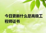 今日更新什么是高级工程师证书