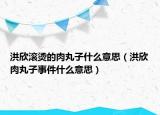 洪欣滚烫的肉丸子什么意思（洪欣肉丸子事件什么意思）