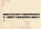 离婚官司涉及到财产分割律师费用如何支付（离婚财产分割请律师费用大概是多少）