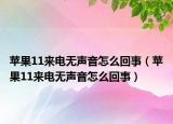 苹果11来电无声音怎么回事（苹果11来电无声音怎么回事）