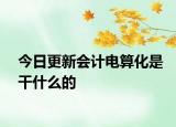今日更新会计电算化是干什么的