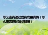 怎么查高速过路费发票真伪（怎么查高速过路费明细）