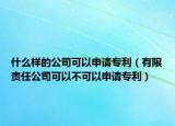 什么样的公司可以申请专利（有限责任公司可以不可以申请专利）