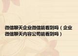 微信聊天企业微信能看到吗（企业微信聊天内容公司能看到吗）