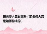 职务侵占罪有哪些（职务侵占罪是如何构成的）