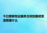今日更新物业服务合同到期续签流程是什么