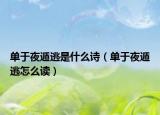 单于夜遁逃是什么诗（单于夜遁逃怎么读）