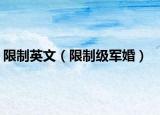 限制英文（限制级军婚）