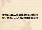 华为mate10保时捷版可以升级鸿蒙（华为mate10保时捷版多少钱）
