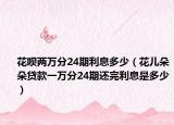 花呗两万分24期利息多少（花儿朵朵贷款一万分24期还完利息是多少）