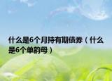 什么是6个月持有期债券（什么是6个单韵母）