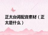 正太台词配音素材（正太是什么）