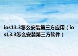 ios13.3怎么安装第三方应用（ios13.3怎么安装第三方软件）