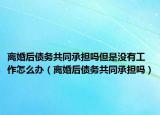 离婚后债务共同承担吗但是没有工作怎么办（离婚后债务共同承担吗）