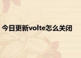 今日更新volte怎么关闭