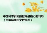 中国科学引文数据库是核心期刊吗（中国科学引文数据库）