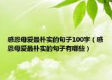 感恩母爱最朴实的句子100字（感恩母爱最朴实的句子有哪些）