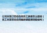 公司未签订劳动合同员工辞退怎么赔偿（员工未签劳动合同被辞退能得到赔偿吗）