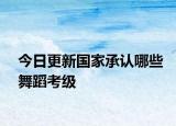 今日更新国家承认哪些舞蹈考级