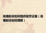离婚起诉如何提供报警证据（离婚起诉如何理解）