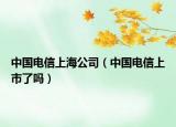 中国电信上海公司（中国电信上市了吗）