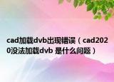 cad加载dvb出现错误（cad2020没法加载dvb 是什么问题）