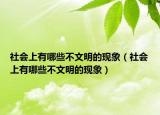 社会上有哪些不文明的现象（社会上有哪些不文明的现象）
