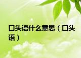 口头语什么意思（口头语）