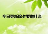 今日更新除夕要做什么