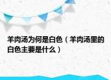 羊肉汤为何是白色（羊肉汤里的白色主要是什么）
