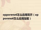 opporeno6怎么应用双开（opporeno6怎么应用加密）