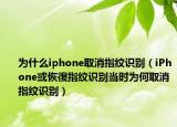 为什么iphone取消指纹识别（iPhone或恢復指纹识别当时为何取消指纹识别）