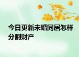 今日更新未婚同居怎样分割财产
