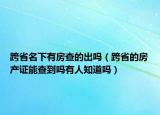 跨省名下有房查的出吗（跨省的房产证能查到吗有人知道吗）
