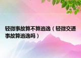 轻微事故算不算逃逸（轻微交通事故算逃逸吗）