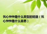 忧心忡忡是什么类型的短语（忧心忡忡是什么意思）
