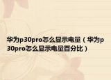 华为p30pro怎么显示电量（华为p30pro怎么显示电量百分比）