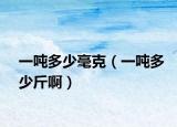 一吨多少毫克（一吨多少斤啊）