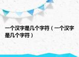 一个汉字是几个字符（一个汉字是几个字符）
