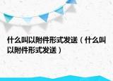 什么叫以附件形式发送（什么叫以附件形式发送）