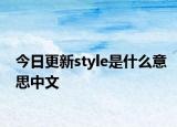 今日更新style是什么意思中文