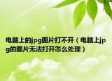 电脑上的jpg图片打不开（电脑上jpg的图片无法打开怎么处理）