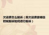 欠运费怎么起诉（拖欠运费要哪些时候起诉如何进行起诉）