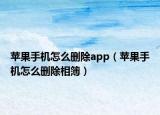 苹果手机怎么删除app（苹果手机怎么删除相簿）