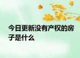 今日更新没有产权的房子是什么