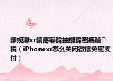 鑻规灉xr鎬庝箞鍏抽棴鍏嶅瘑鏀粯（iPhonexr怎么关闭微信免密支付）