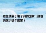 维也纳属于哪个洲的国家（维也纳属于哪个国家）