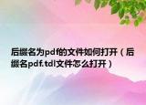 后缀名为pdf的文件如何打开（后缀名pdf.tdl文件怎么打开）