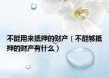 不能用来抵押的财产（不能够抵押的财产有什么）
